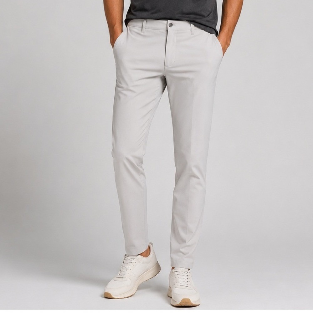 Lululemon Commission Pant Slim Mens 36 Light Grey Technical Chino Golf Pants